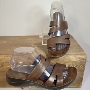 Baretraps Julie Leather Toe Loop Jesus Sandals Women 9 Comfort Casual Minimalist